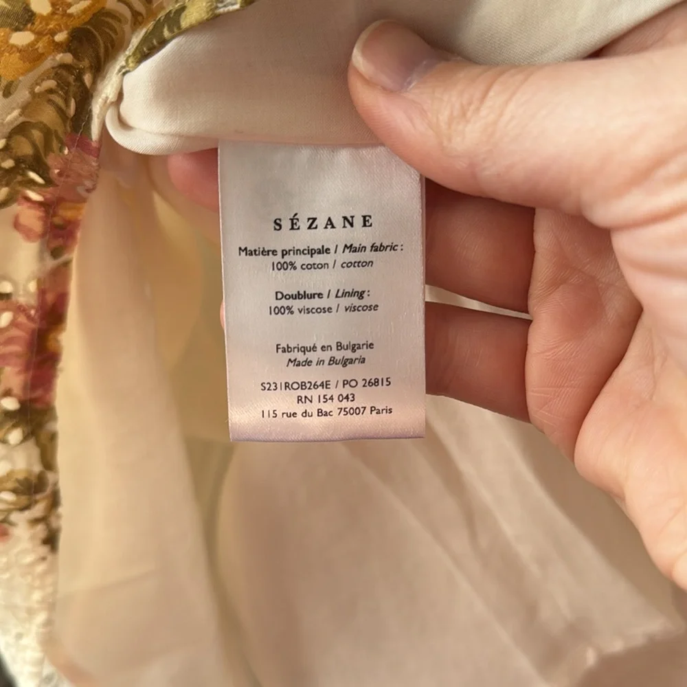 Sold!! New with tags Sezane chiaretta floral eyelet dress size 34/ us 2 - Picture 11 of 14